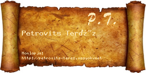 Petrovits Teréz névjegykártya